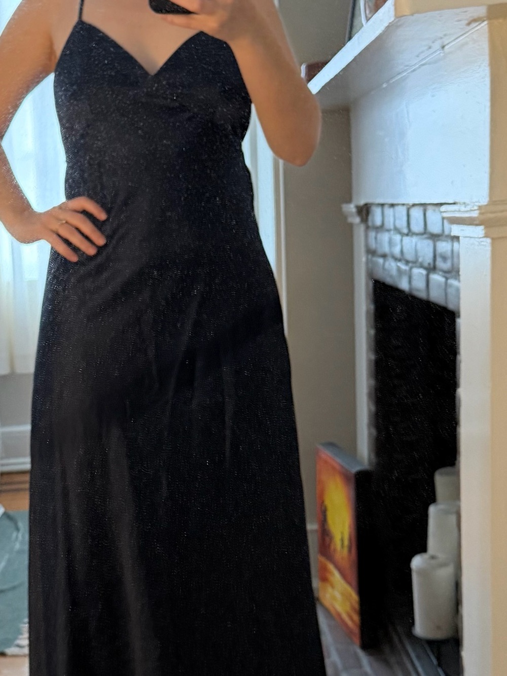 Lulu's Navy Spaghetti-Strap Maxi Slip Dress